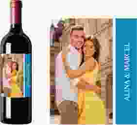 Weinetikett zur Hochzeit Classic Etikett Weinflasche 4er Set beige