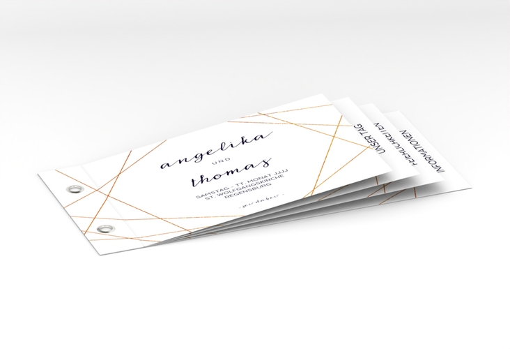 Hochzeitseinladung Asymmetry Booklet weiss