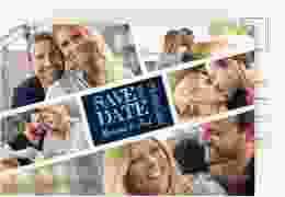 Save the Date-Postkarte Rise A6 Postkarte blau