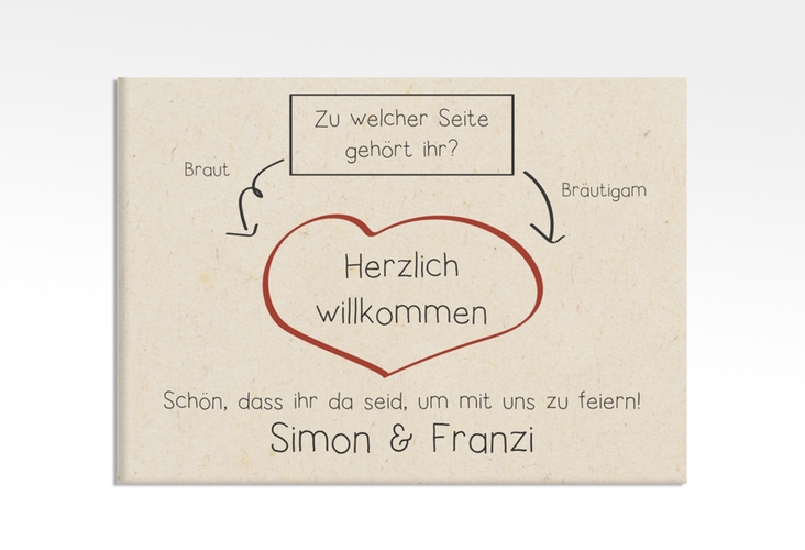 Willkommensschild Leinwand Entscheidung 70 x 50 cm Leinwand