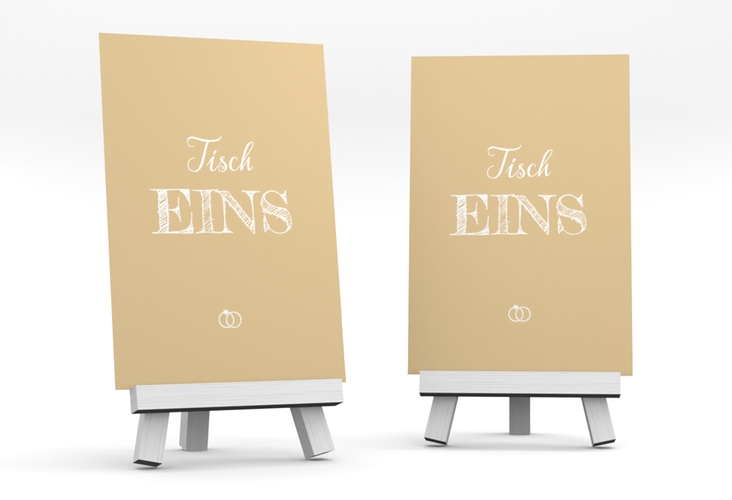 Tischnummer Hochzeit Rise Tischaufsteller beige hochglanz
