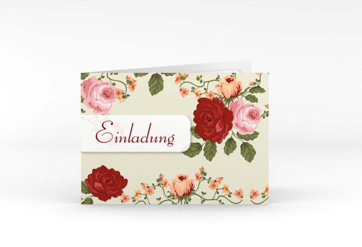 Einladung Geburtstag Rosemarie A6 Klappkarte quer