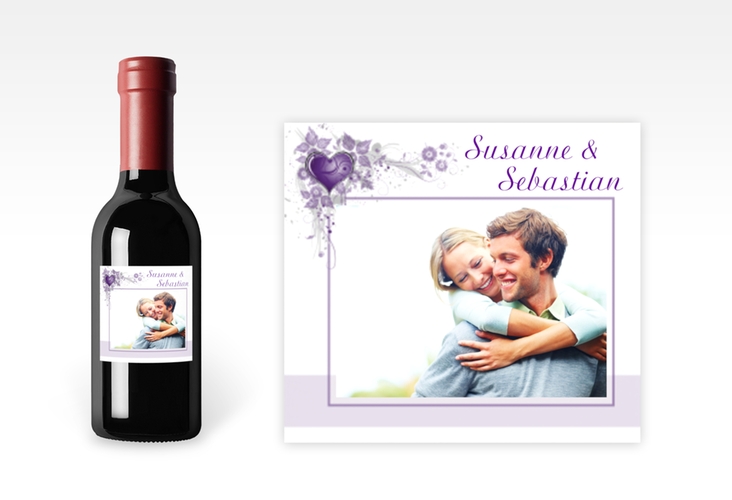 Piccoloetikett Hochzeit Triest Etikett Piccolo lila