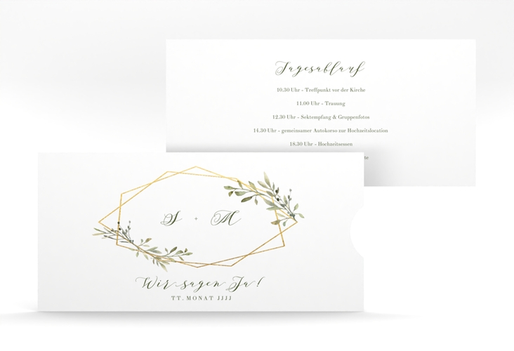 Hochzeitseinladung Acacia Einsteckkarte weiss