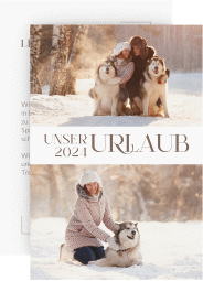 Fotokarte A6 Urlaubsmomente A6 Karte hoch mit zwei Fotos