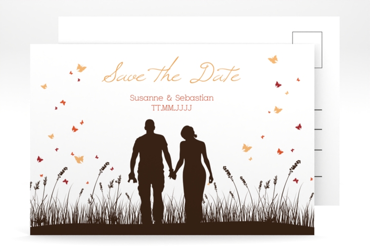 Save the Date-Postkarte Rouen A6 Postkarte braun