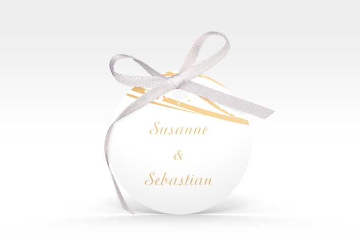 Geschenkanhänger Hochzeit Mailand Geschenkanhänger, rund beige