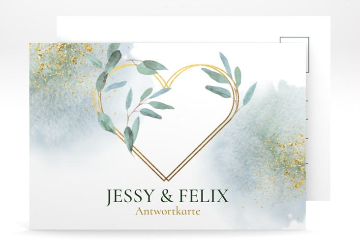 Antwortkarte Hochzeit Amore A6 Postkarte weiss