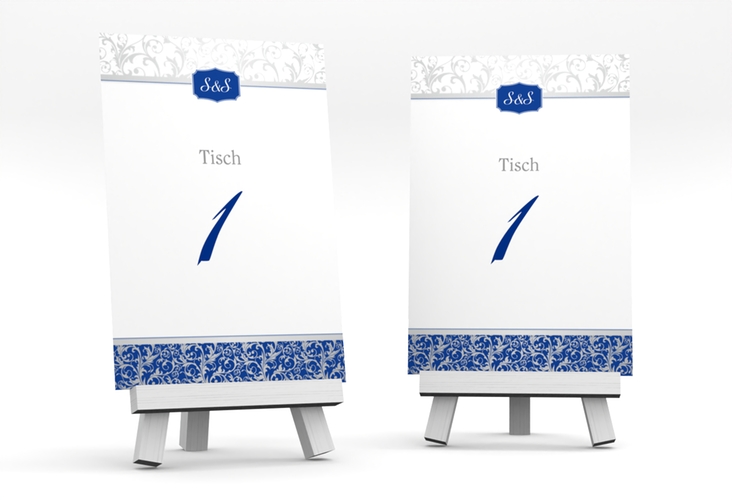 Tischnummer Hochzeit Latina Tischaufsteller blau