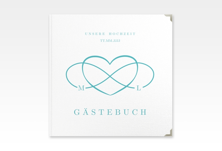 Gästebuch Selection Hochzeit Infinity Leinen-Hardcover tuerkis