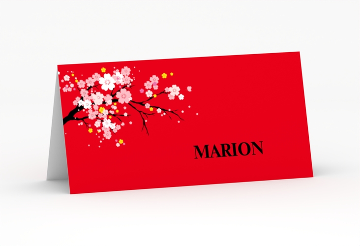 Tischkarte Hochzeit Sakura Tischkarten rot