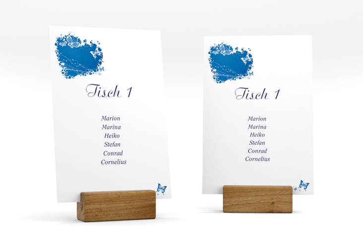 Tischaufsteller Hochzeit Mailand Tischaufsteller blau