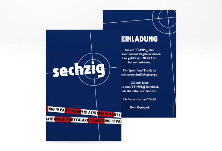 Einladung 60. Geburtstag Feierort A6 Karte hoch