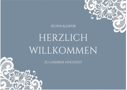 Klick: Details zu Willkommensschild Poster "Vintage" anzeigen Willkommensschild Poster Vintage 70 x 50 cm Poster blau mit floraler Spitze