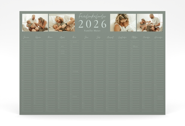Jahreskalender Poster Jahresplan 70 x 50 cm Poster gruen