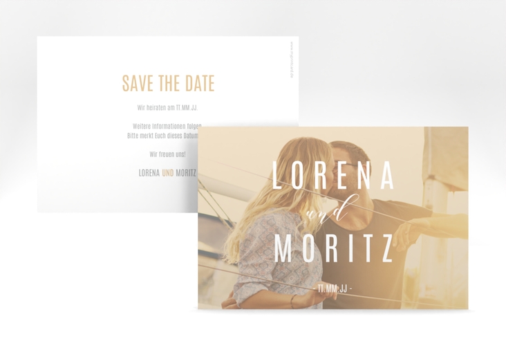Save the Date-Karte Memory A6 Karte quer beige