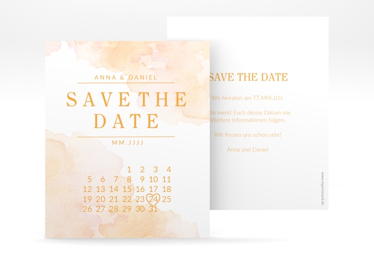 Save the Date-Kalenderblatt Blush Kalenderblatt-Karte hochglanz