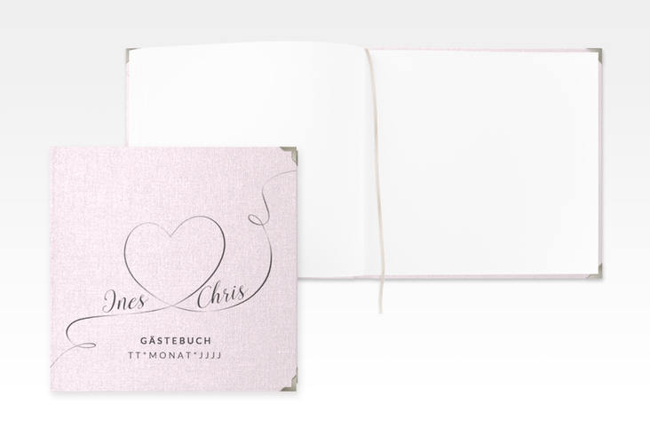 Gästebuch Selection Hochzeit Dolce Leinen-Hardcover rosa