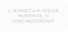 Klick: Details zu Absenderetikett Hochzeit "Tender" anzeigen Absenderetikett Hochzeit "Tender" 45,7 x 21,2 mm grau