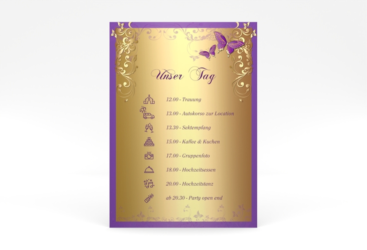 Tagesablauf Poster Hochzeit Toulouse 50 x 70 cm Poster lila