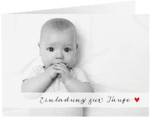Einladung Taufe Lovely A6 Klappkarte quer weiss