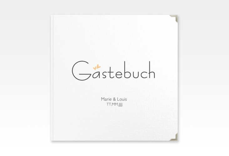Gästebuch Selection Hochzeit Twohearts Leinen-Hardcover beige