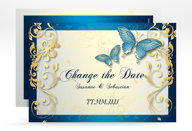 Change the Date-Karte Toulouse A6 Karte quer blau hochglanz