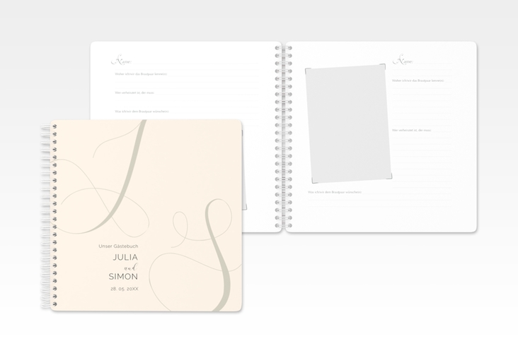Gästebuch Hochzeit Eheschließung Ringbindung beige