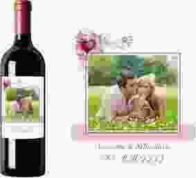 Weinflaschenetikett Hochzeit Triest Etikett Weinflasche 4er Set pink