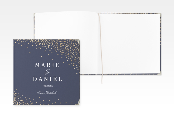 Gästebuch Selection Hochzeit Glitter Leinen-Hardcover blau