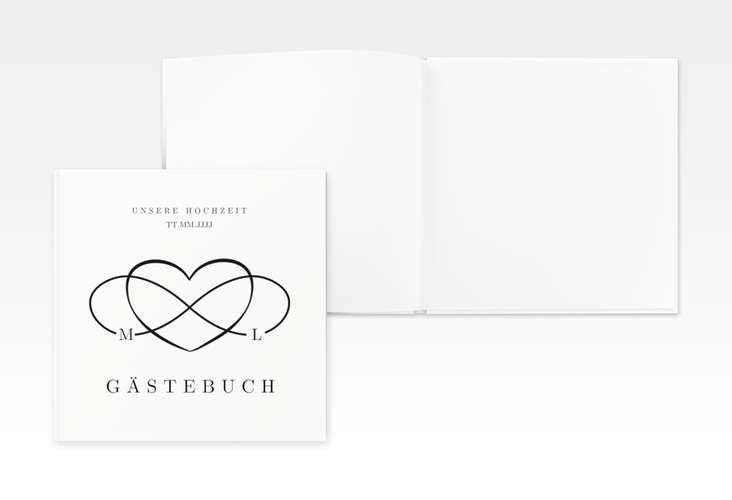 Gästebuch Creation Hochzeit Infinity 20 x 20 cm, Hardcover schwarz