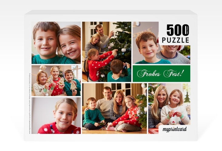 Fotopuzzle 500 Teile Weihnachtsduft 500 Teile gruen mit mehreren Bildern