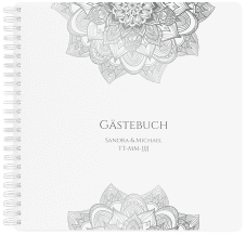 Klick: Details zu Gästebuch Hochzeit "Delight" anzeigen Gästebuch Hochzeit Delight Ringbindung grau