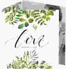 Dankeskarte Hochzeit Botany quadr. Doppel-Klappkarte weiss