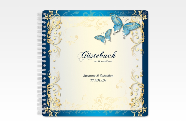 Gästebuch Hochzeit Toulouse Ringbindung blau