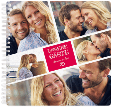 Klick: Details zu Gästebuch Hochzeit "Rise" anzeigen Gästebuch Hochzeit Rise Ringbindung pink