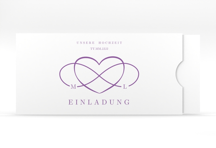 Hochzeitseinladung Infinity Einsteckkarte lila