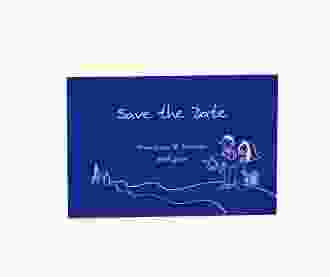 Biglietti Save the Date collezione Pisa A6 Postkarte blu