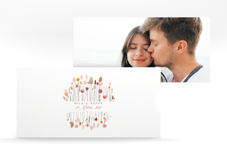 Hochzeitseinladung Driedflower Einsteckkarte weiss