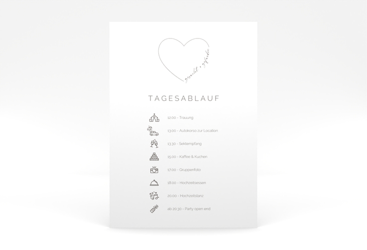 Tagesablauf Poster Hochzeit Lebenstraum 50 x 70 cm Poster weiss