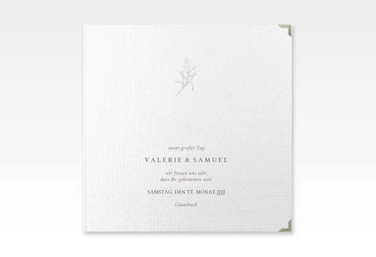 Gästebuch Selection Hochzeit Ivy Leinen-Hardcover minimalistisch mit kleiner botanischer Illustration