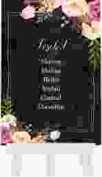 Tischaufsteller Hochzeit Flowers Tischaufsteller schwarz mit bunten Aquarell-Blumen