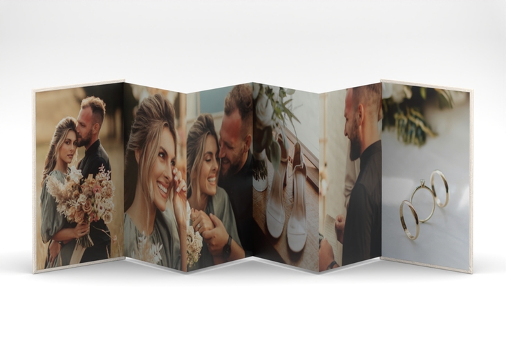 Foto-Leporello Hochzeit Bohemian Leporello beige