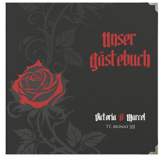 Gästebuch Selection Hochzeit Red Rose Leinen-Hardcover schwarz