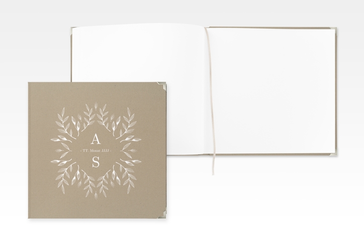 Gästebuch Selection Hochzeit Blattwerk Leinen-Hardcover Kraftpapier