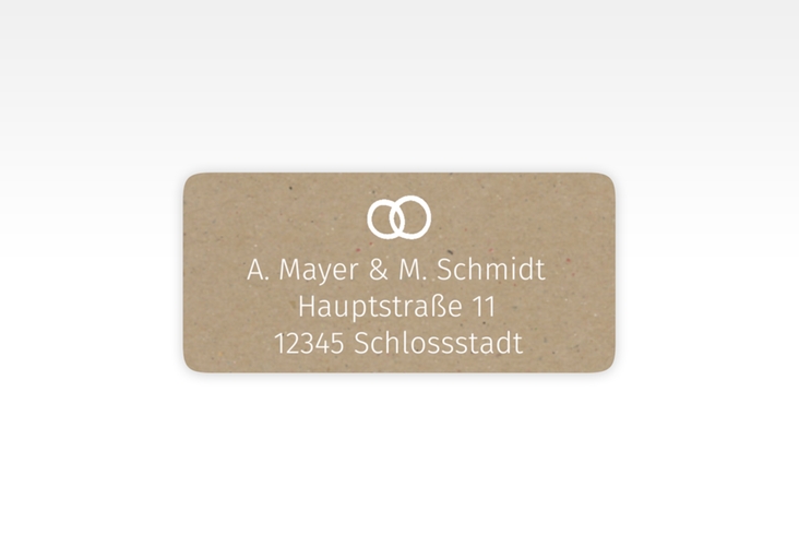 Absenderetikett Hochzeit Icons 45,7 x 21,2 mm Kraftpapier