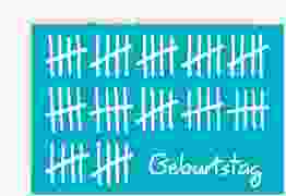 Einladung 60. Geburtstag Strichliste A6 Karte quer blau