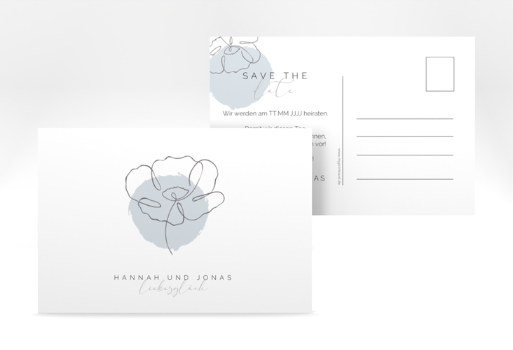 Save the Date-Postkarte Flowerline A6 Postkarte hochglanz