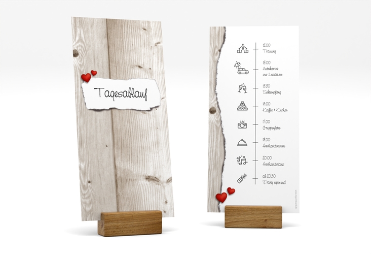 Tagesablauf Hochzeit Reichenhall lange Karte hoch weiss