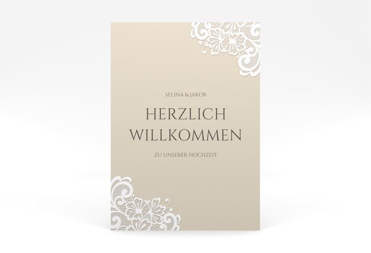 Willkommensschild Poster Vintage 50 x 70 cm Poster mit floraler Spitze